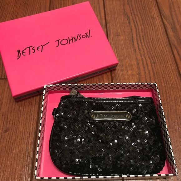 Betsey Johnson Handbags - Betsey Johnson black sequined wallet. Never used.